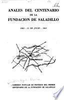 Anales del centenario de la fundación de Saladillo, 1863-31 de julio-1963