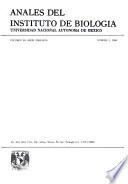 Anales del Instituto de Biología, Universidad Nacional Autónoma de México