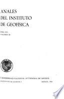Anales del Instituto de Geofísica