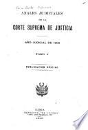 Anales judiciales de la Corte Suprema de Justicia de la República