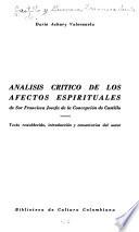 Análisis crítico de los Afectos espirituales de sor Francisca Josefa de la Concepción de Castillo