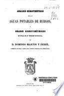 Análisis hidrotimétrico de las aguas potables de Burgos, y grados hidrotimétricos de otras de su término municipal