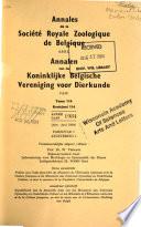 Annalen van de Koninklijke Belgische Vereniging voor Dierkunde