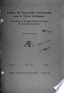 Annales de L'Association Internationale Pour Le Calcul Analogique