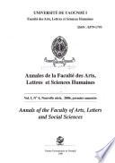 Annales de la Faculté des arts, lettres et sciences humaines