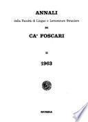 Annali della Facoltà di lingue e letterature straniere di Ca' Foscari