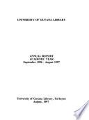 Annual Report, Academic Year