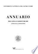 Annuario della Università Cattolica del Sacro Cuore ... e dello Istituto Superiore di Magistero Maria Immacolata