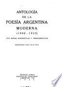 Antología de la poesía argentina moderna (1900-1925)