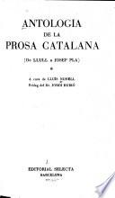 Antologia de la prosa catalana (de Llull a Josep Pla)