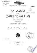 Antología de las Cortes de 1859 a 1863