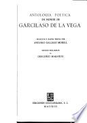 Antología Poética en Honor de Garcilase de la Vega