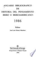 Anuario bibliográfico de historia del pensamiento ibero e iberoamericano