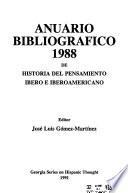 Anuario bibliográfico de historia del pensamiento ibero e iberoamericano