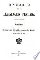 Anuario de la legislacion peruana