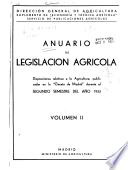 Anuario de legislacion agricola