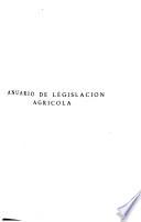 Anuario de legislación agricula
