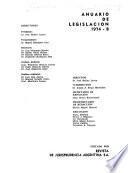 Anuario de legislación, nacional y provincial