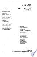 Anuario de legislación, nacional y provincial