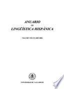 Anuario de lingüística hispánica