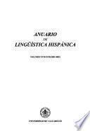 Anuario de lingüística hispánica