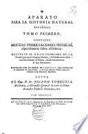Aparato par la historia natural Española