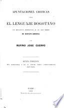 Apuntaciones críticas sobre el lenguaje bogotano