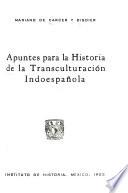 Apuntes para la historia de la transculturación indoespañola