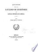 Apuntes para un catálogo de escritores en lenguas indígenas de América