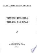 Apuntes sobre poesía popular y poesía negra en las antillas