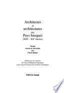 Architectes et architectures des pays basques (XIXe-XXe siècles)