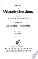 Archiv für Urkundenforschung