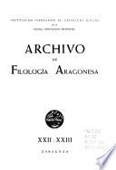Archivo de filología Aragonesa