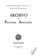Archivo de filología Aragonesa
