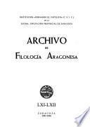 Archivo de filología aragonesa