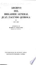Archivo del brigadier general Juan Facundo Quiroga: 1821-1822