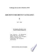 Archivo secreto vaticano: 1877-1903