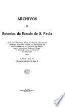 Archivos de botanica do Estado de Saõ Paulo