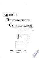 Archivum bibliographicum Carmelitanum