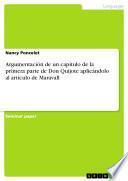 Argumentación de un capítulo de la primera parte de Don Quijote aplicándolo al artículo de Maravall