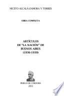 Artículos de La Nacion de Buenos Aires, 1936-1939
