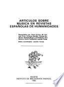Artículos sobre música en revistas españolas de humanidades