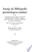 Assaig de bibliografía paremiológica catalana