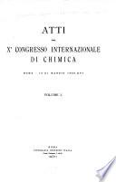 Atti del X ̊Congresso internazionale di chimica