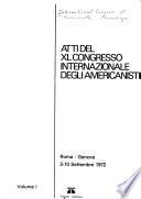 Atti del XL Congresso internazionale degli americanisti, Roma-Genova, 3-10 settembre 1972