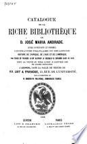 Auktionskatalog, Bücher von José Maria Andrade, 18. Januar 1869
