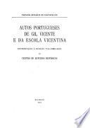 Autos portugueses de Gil Vicente e da escola vicentina