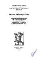 Autour du lexique latin