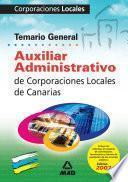 Auxiliares Administrativos Corporaciones Locales de Canarias. Temario. Ebook