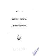 Avila: Fuentes y archivos